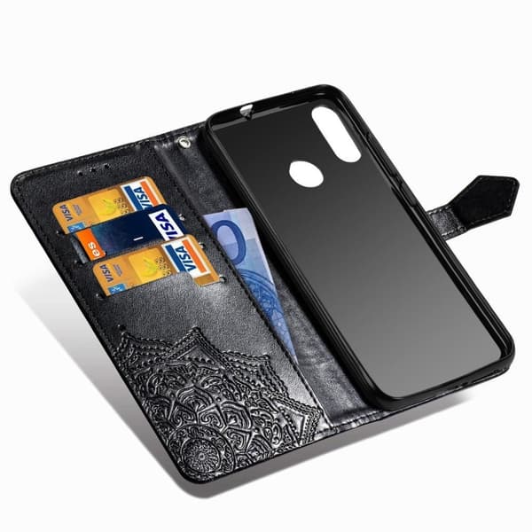 Mandala Motorola Moto E6 Plus Flip Veske - Svart Black
