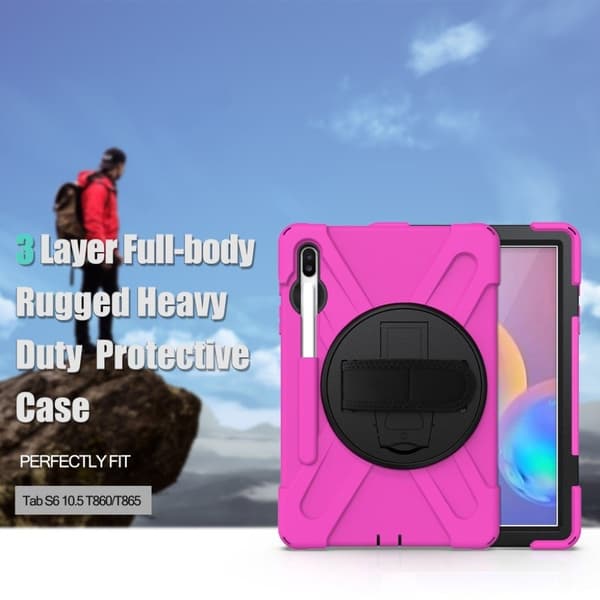 Samsung Galaxy Tab S6 X-Shape combo etui - Rose Pink