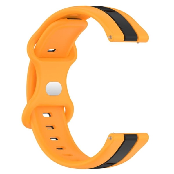 20mm Universal dual-color silicone watch strap - Yellow / Black Yellow