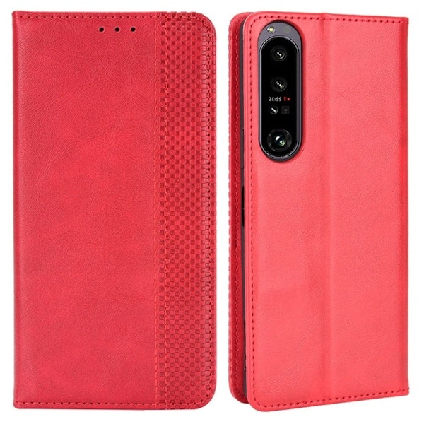 Bofink Vintage Sony Xperia 1 IV nahkakotelo - Punainen Red