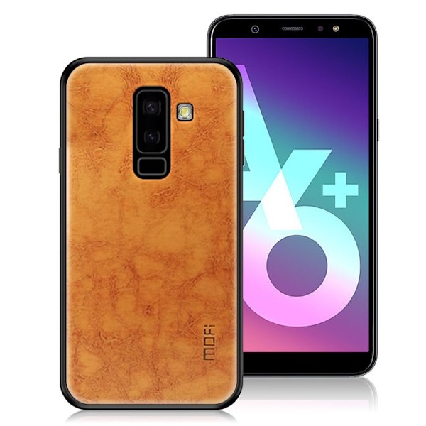 MOFI Samsung Galaxy A6 Plus (2018) mobiletui i hybridmaterialer - Kaffe Brown