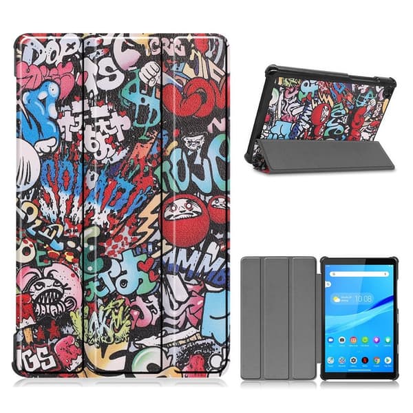Lenovo Tab M8 tri-fold mønster læder flip case - Tegneserie Multicolor