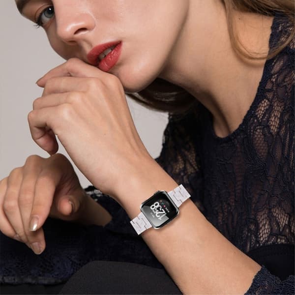 Fitbit Versa 2 / Versa Lite kellon hihna - Helmi Valkoinen White