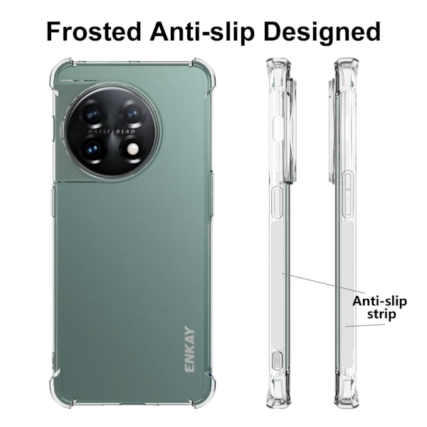 ENKAY klart faldsikkert etui til OnePlus 11 Transparent
