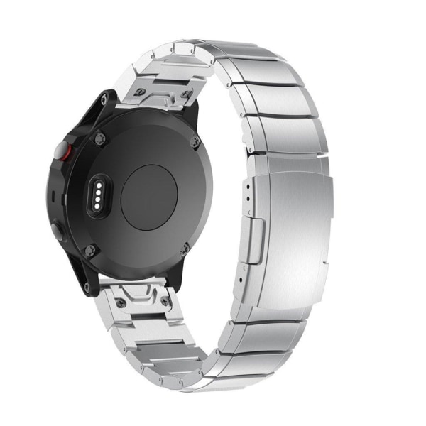 Garmin Fenix 5X ruostumattomasta teräksestä valmistettu ranneke - Hopea Silver grey