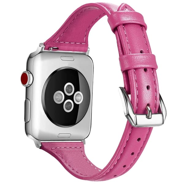Apple Watch (41mm) B6 urrem i ægte læder - Rose / Størrelse: L Pink