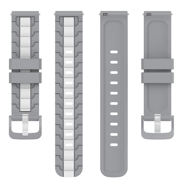 Garmin Forerunner 255 / Vivoactive HR dobbeltfarvet silikone-urrem - Grå / Hvid Silver grey