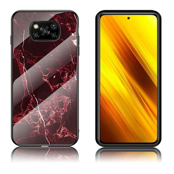 Fantasy Marmor Xiaomi Poco X3 NFC skal - Röd Röd