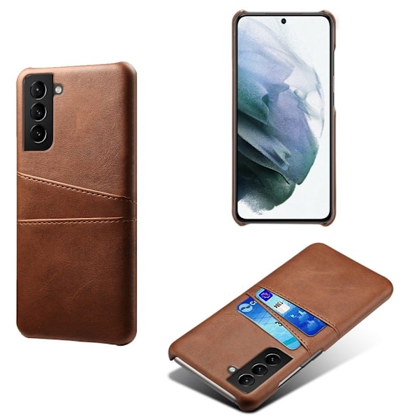 Dual Card Samsung Galaxy S22 cover - Brun Brown