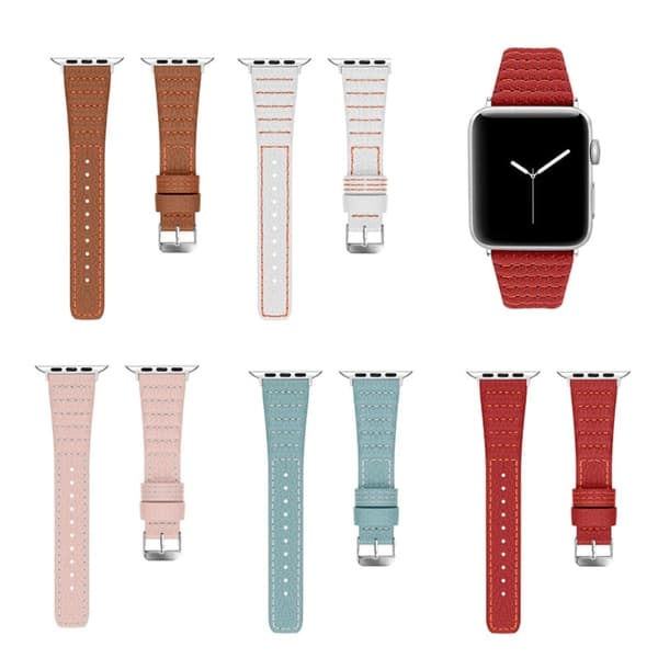 Apple Watch (41mm) urrem i ægte læder med bølgetekstur - Blå Blue