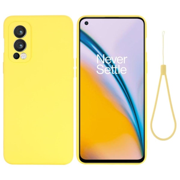 Matte Liquid Silikoni Suojakuori For OnePlus Nord 2 5G - Keltain Yellow
