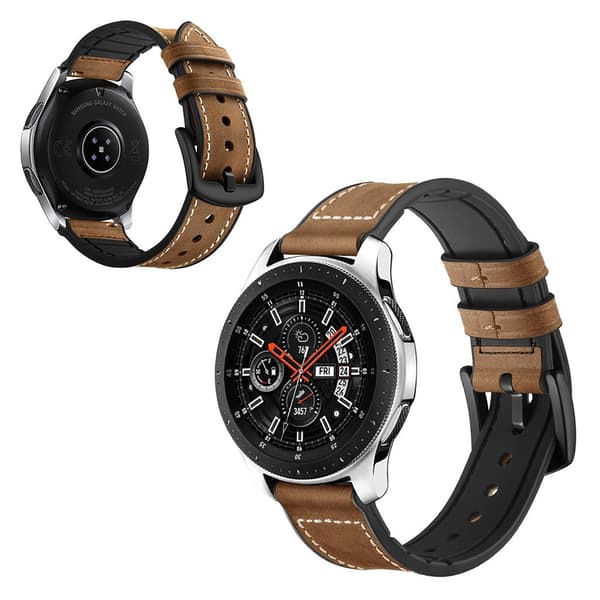 Samsung Galaxy Watch (46mm) læder Læder Urrem - Brun Black