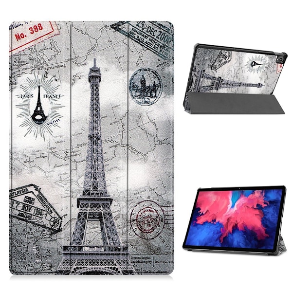 Lenovo Tab P11 kuviollinen nahkainen kääntölaukku - Torni Multicolor