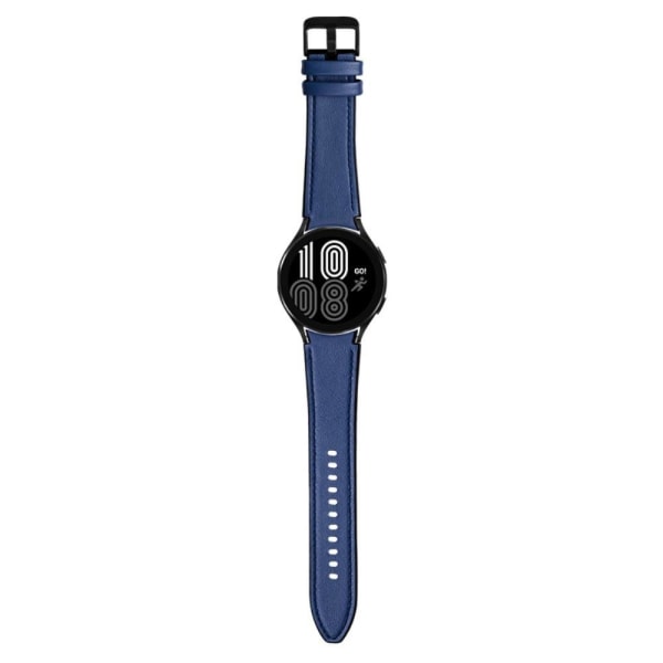 20mm Samsung Galaxy Watch 4 leather watch strap - Blue Blå