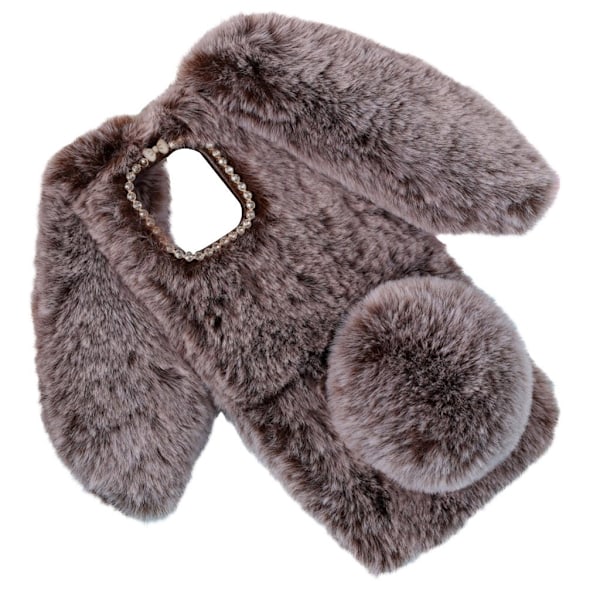 Fluffy Rabbit iPhone 12 Pro / iPhone 12 skal - Brun Brun