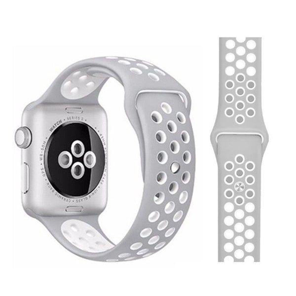 Apple Watch Series 5 / 4 44mm kaksivärinen kellonauha - Harmaa / Valkoinen Silver grey