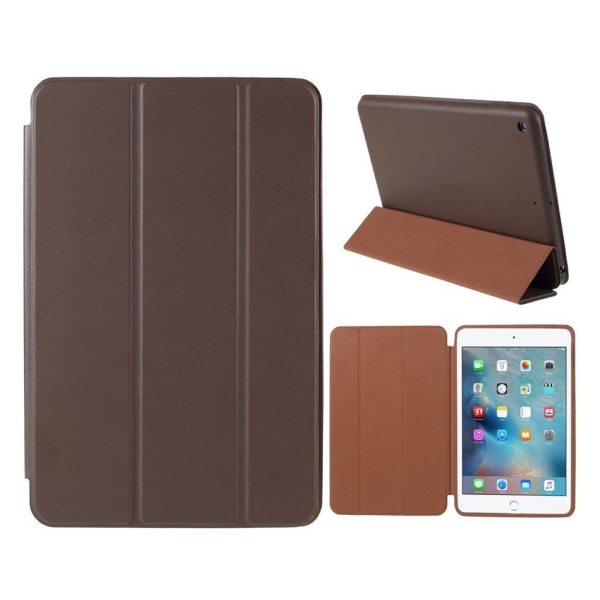 iPad Mini (2019) tri-fold leather flip case - Coffee Brun