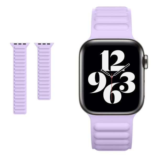 Apple Watch Series 6 / 5 44mm silikone magnetisk lock rem - lyselilla Purple