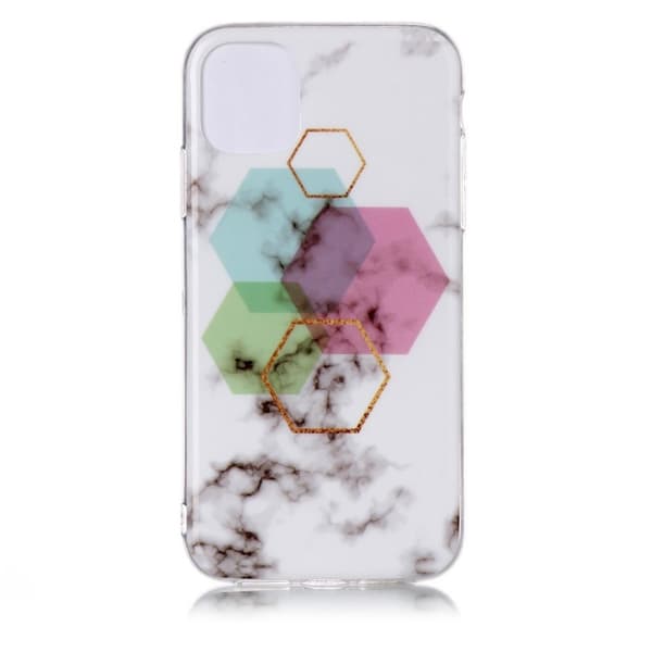 Marmormotiv iPhone 11 Pro skal - Sexkantig Marmor multifärg