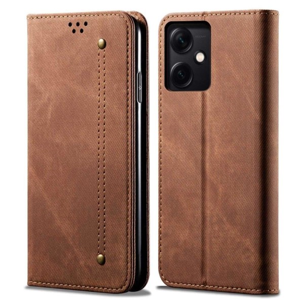 Jeans Xiaomi Redmi Note 12 Flip Etui - Kaffe Brown