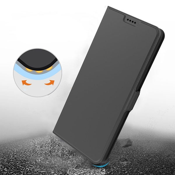 Glat og tyndt premium Google Pixel 6a læderetui - Sort Black