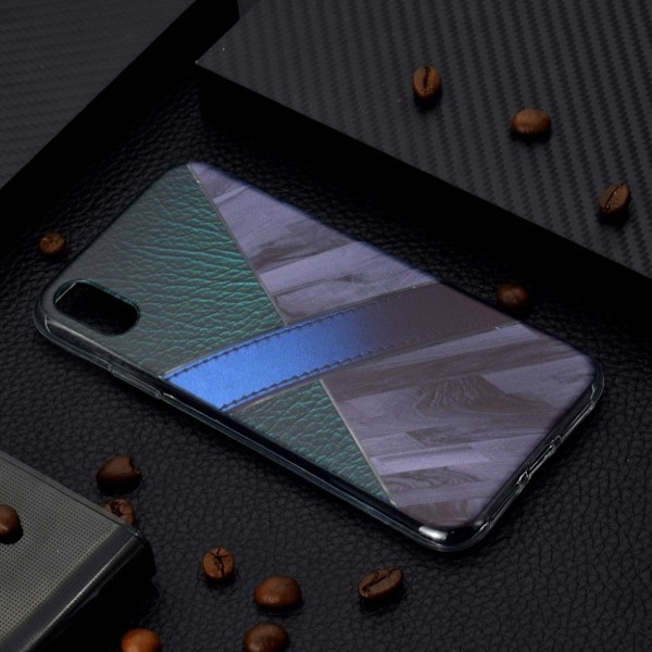 iPhone Xr soft case med marmormønster - Grå Silver grey