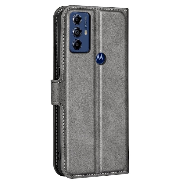 Læderetui med Pung til Motorola Moto G Play (2023) - Grå Silver grey