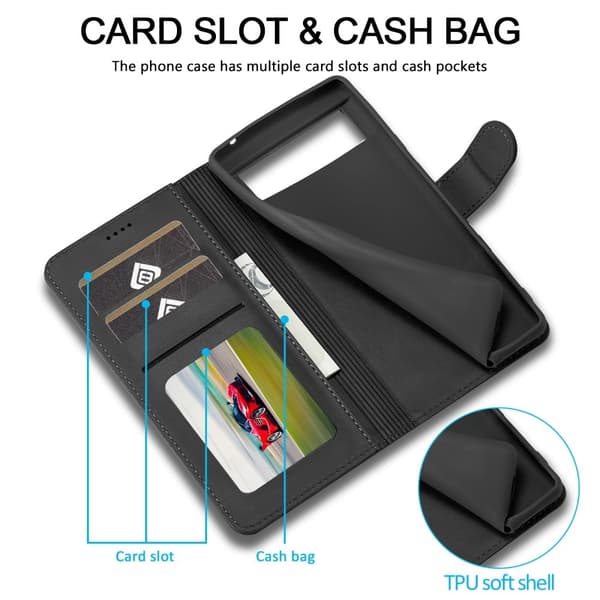 LC.IMEEKE Google Pixel 8 Pro Flip Etui - Sort Black