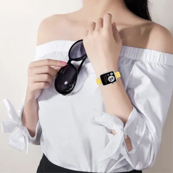 Apple Watch (41mm) elegant genuine leather watch strap - Yellow Gul