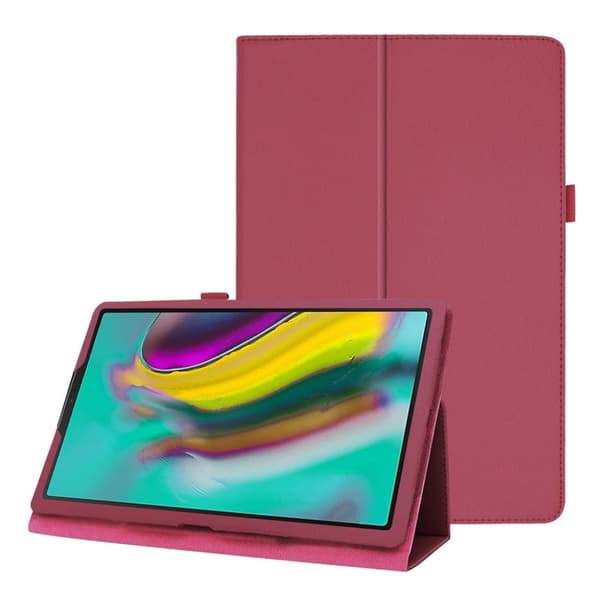 Samsung Galaxy Tab S5e litchi lædercover (T720) - lyserød Pink