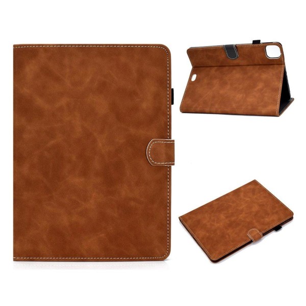 Solid Color Card Slots Stand Flip Leather Protective Shell iPad Pro 11-inch (2020) / (2022) / (2021) - Brun Brown