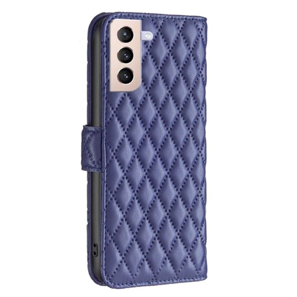 Rhombus mat Samsung Galaxy S21 Plus 5G flip etui - Blå Blue