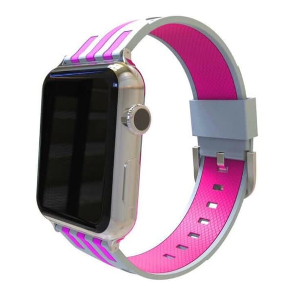 Apple Watch Series 4 40 mm flexibelt klockarmband - Grå Utsida / Rosa Insida multifärg