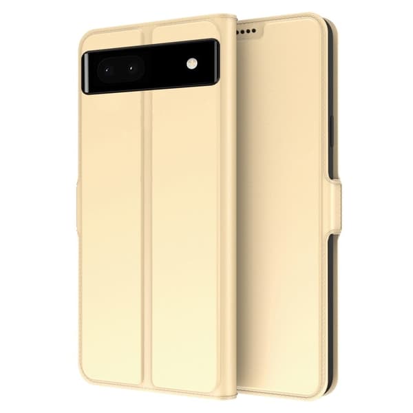 Glatt og tynt premium PU-skinnetui for Google Pixel 6a - Gull Gold