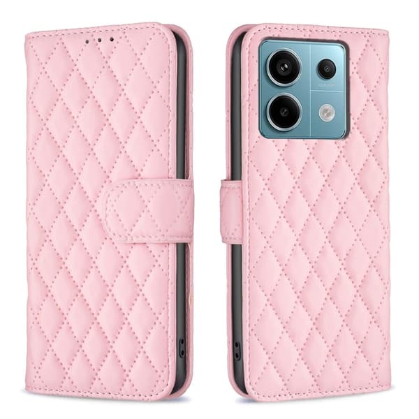 Rombuskuvioinen matta läppäkotelo Xiaomi Redmi Note 13 Pro 5G  - Pinkki Pink