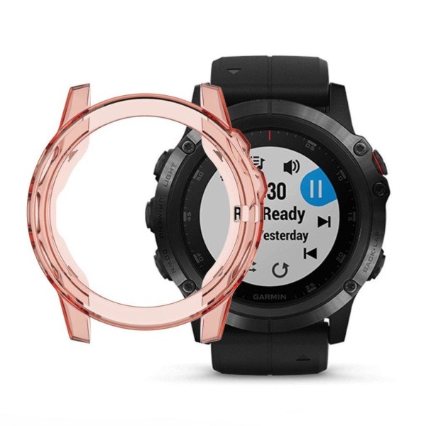 Garmin Fenix 5 stilfuldt gennemsigtigt etui - Orange Orange