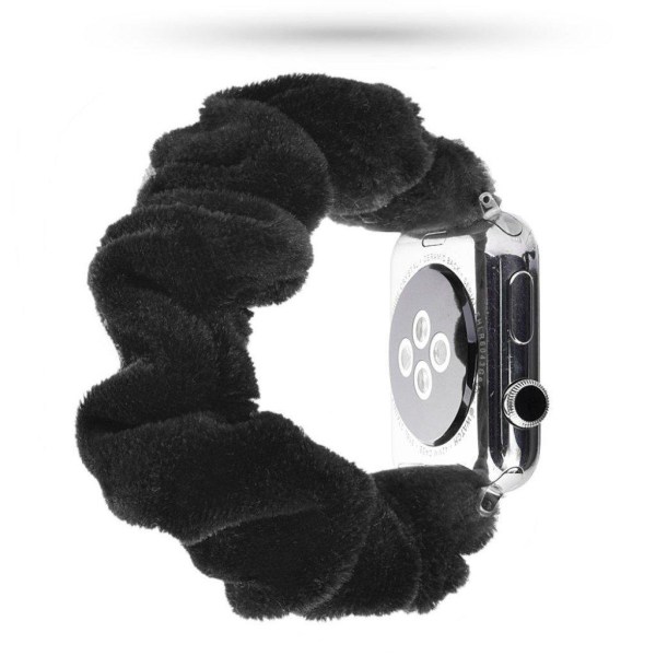 Apple Watch Series 5 44mm mönster trasa klockarmband - svart Svart