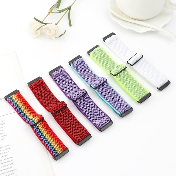 Fitbit Sense 2 / Versa 4 klockarmband i elastisk nylon - Vit Vit