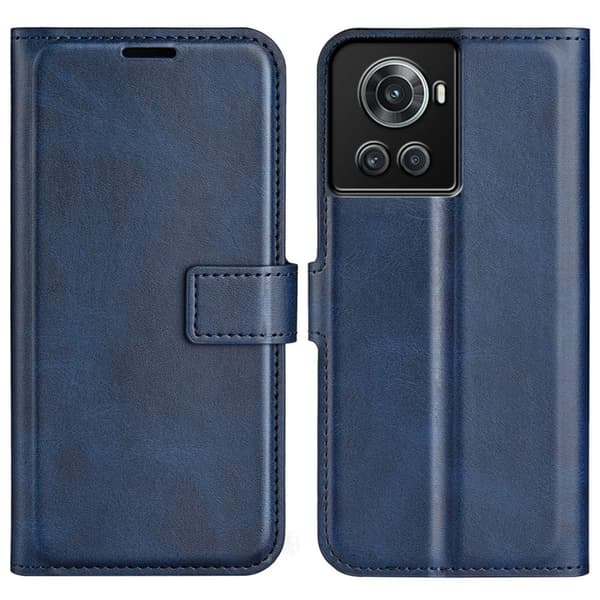 OnePlus 10R / OnePlus Ace læderetui med pung - Blå Blue