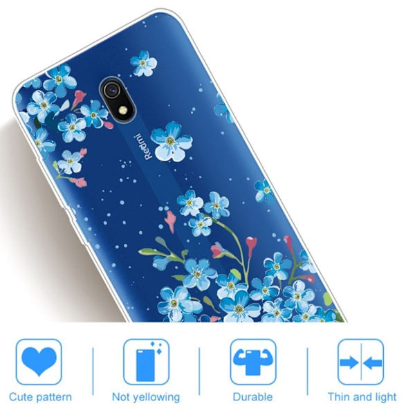 Deco Xiaomi Redmi 8A cover - Blomster Blue