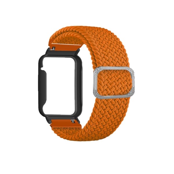 Xiaomi Mi Band 7 Pro nylon elastisk klokkerem med deksel - Oransje / Svart Orange