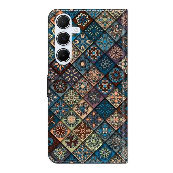 Samsung Galaxy A26 5G Plånboksfodral Mönster Tryck Stativ Läder Flip Telefonskal - Blå Blommor Blå