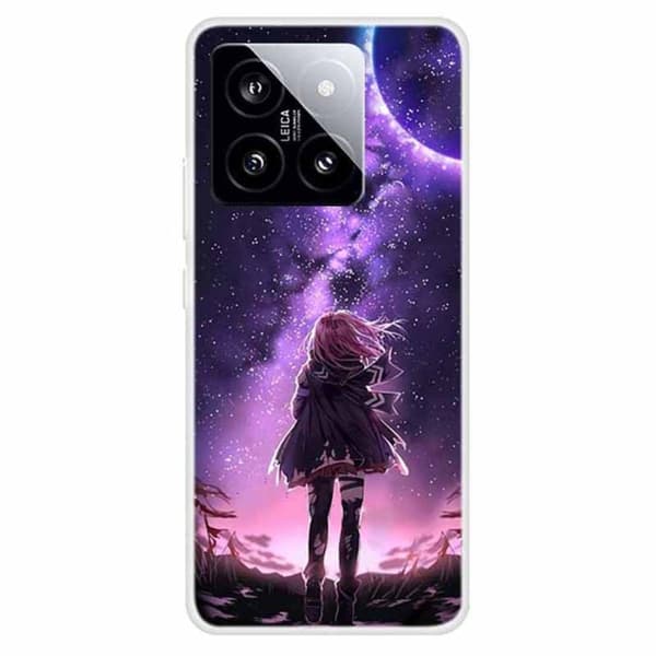 Imagine Xiaomi 14 deksel - Stjerner Og Jente Purple