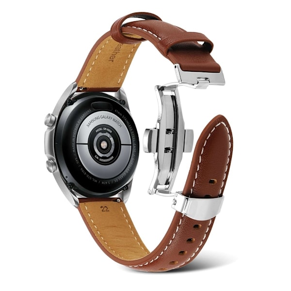20 mm Universal texturerat klockarmband i äkta läder - Brun Brun