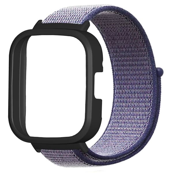 Xiaomi Redmi Watch 3 Nylon Klockarmband Justerbart handledsarmband med klockfodral - Midnattsblå Blå