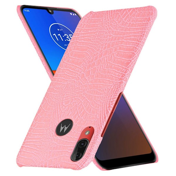 Croco Motorola Moto E6 Plus etui - Pink Pink