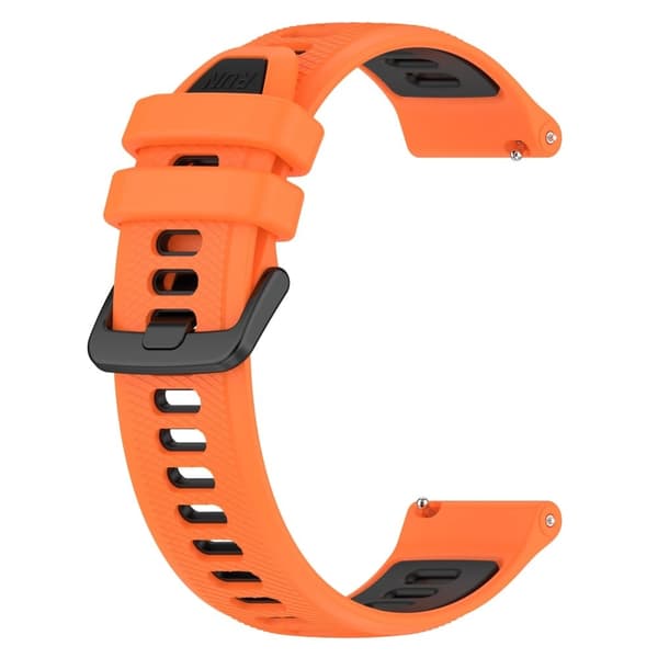 Garmin Forerunner 965 / 255 / Vivoactive 4 / Venu 2 dubbelfärgad silikonrem - Orange / Svart Orange