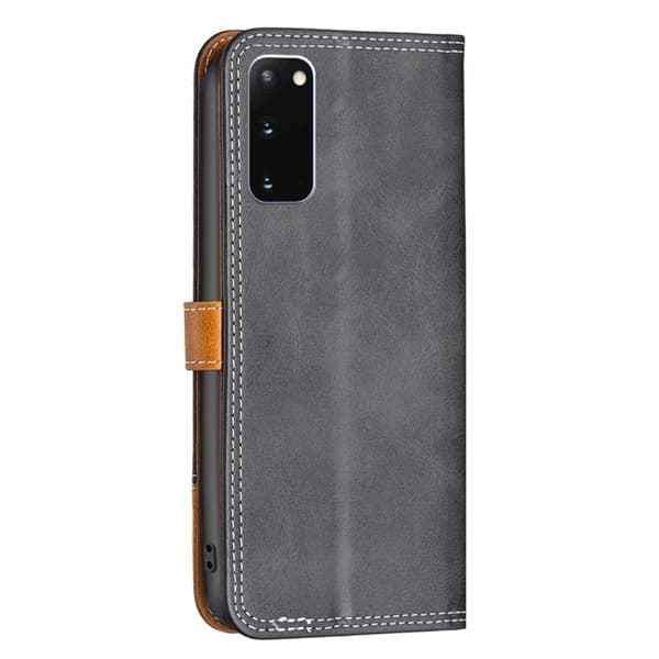 BINFEN tofarget læretui for Samsung Galaxy S20 - Svart Black