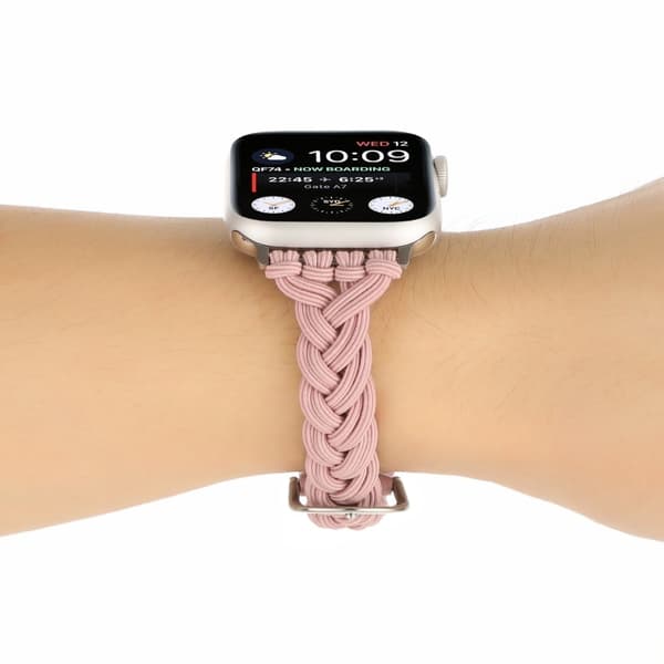 Apple Watch Series 8 (41 mm) elastisk flettet reim - Rosa Pink
