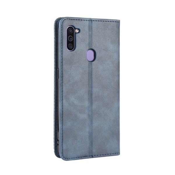 Bofink Vintage läder Samsung Galaxy M11 fodral - Blå Blå